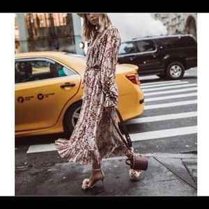 Boho frilly ruffle dress